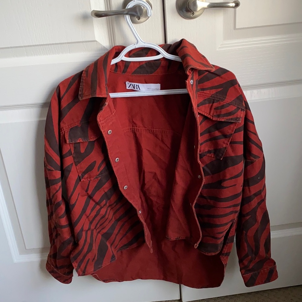 Zara jacket denim zebra. Size xs